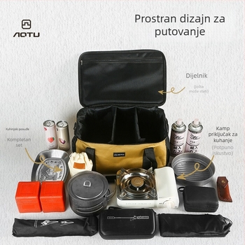 Torba za skladištenje vanjskih kuhinjskih alata s džepom za plinski cilindar i dizajnom otporan na udarce — AOTU/bump