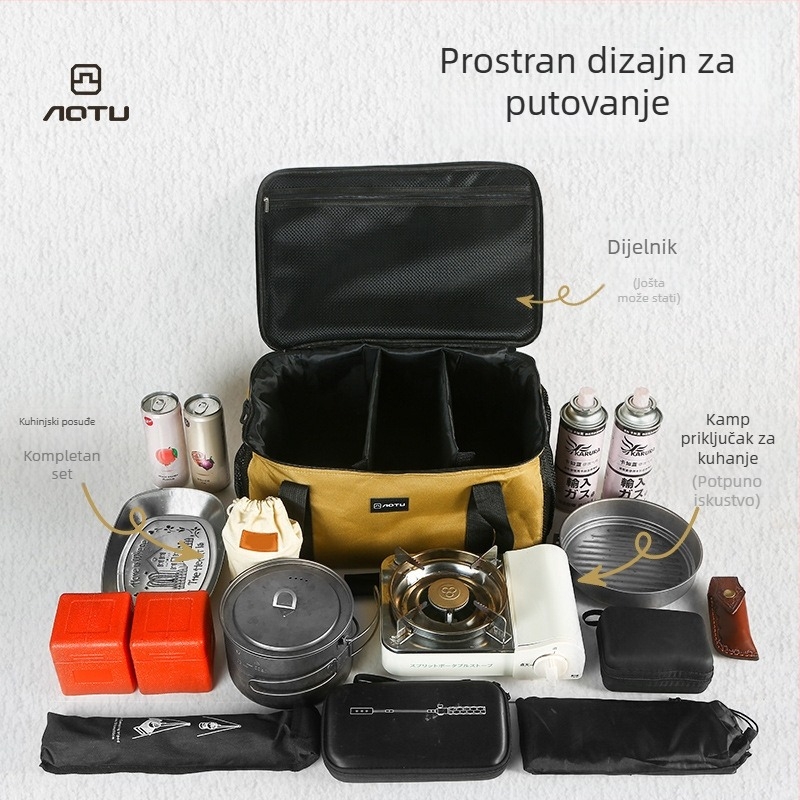 Torba za skladištenje vanjskih kuhinjskih alata s džepom za plinski cilindar i dizajnom otporan na udarce — AOTU/bump