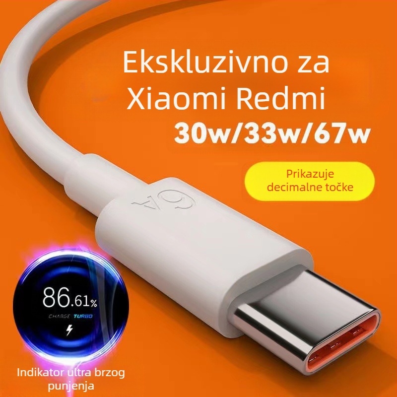 Kabel za punjenje USB Type-C i Micro USB, brzo punjenje (67W max, PVC, jednostruki konektor)