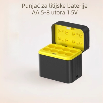 Pametni punjač za AA baterije s 8 utora, Type-C priključak, ulaz 5V/2A, izlaz 5V DC 2A