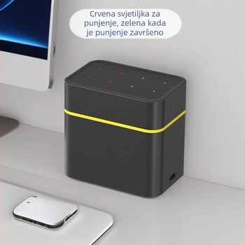 Pametni punjač za AA baterije s 8 utora, Type-C priključak, ulaz 5V/2A, izlaz 5V DC 2A