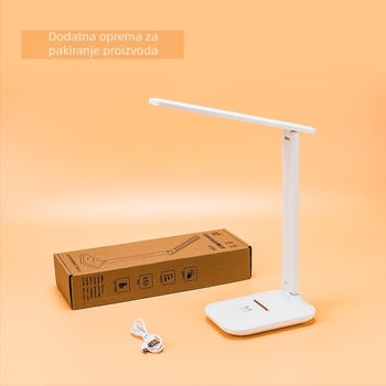 Sklopiva LED stolna lampa s dodirnim podešavanjem jačine, zaštita očiju za čitanje i učenje, USB napajanje, načini noćno, učenje i ambijentalno svjetlo