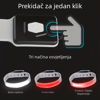 Vanjsko prijenosno COB svjetlo za trčanje s Type-C punjenjem, LED, 5V, 1W, gumb prekidač