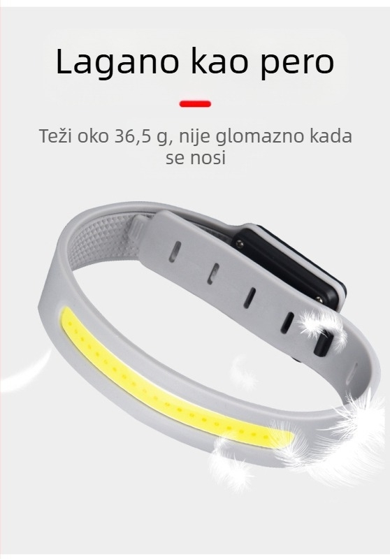 Vanjsko prijenosno COB svjetlo za trčanje s Type-C punjenjem, LED, 5V, 1W, gumb prekidač