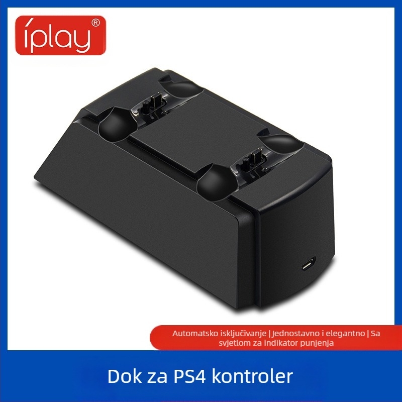iplay HBP-119 Punjac za PS4 kontroler s USB Micro sučeljem i rotirajućim LED indikatorom, ABS kućište