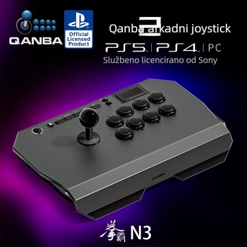 QANBA N3 arkadni joystick, USB priključak, kompatibilan s PS5/PS4/PC, plastično kućište, Esports stil