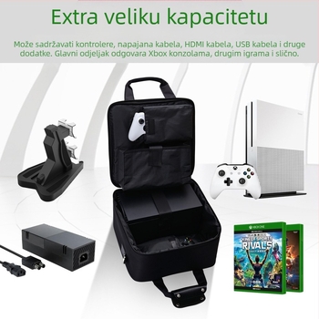 G-STORY Torba za Xbox dodatke, vodootporna najlonska torba sa zatvaračem, za pohranu konzole, kontrolera i diskova