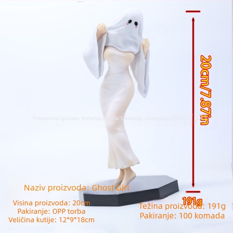 PVC figurica za stolni – Halloween duh djevojke, nerazmontirana, pakirana mrežastom vrećom, 14+ godina, za odrasle