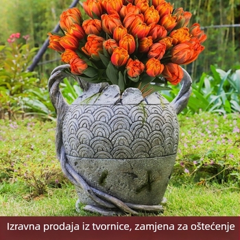 Slobodno stojeća vaza od smole za vanjsku uporabu u vrtu, idiličan stil