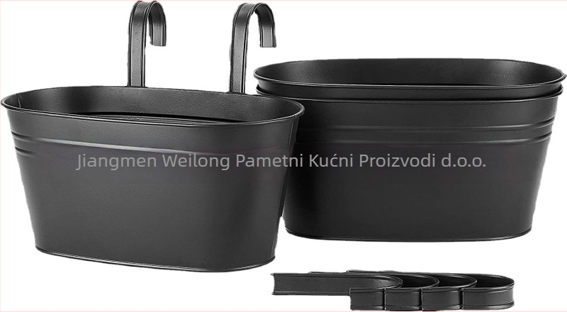 Saksija za zid, viseći tip posude, galvanizirano željezo, pastoralni stil, 0,8 kg