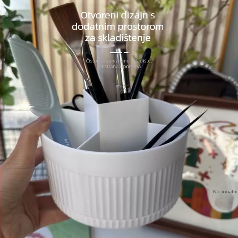 Desktop kutija za kozmetiku od PP plastike, kapacitet 1L, višedijelni pretinci za kozmetiku