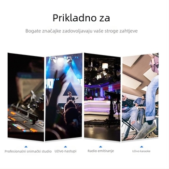 105 kondenzatorski mikrofon s vanjskom zvučnom kartom za livestream i karaoke - kompatibilan s PC-jem i mobilnim uređajem - kardioidni uzorak snimanja, 100 Hz - 20 kHz, SNR ≥70 dB, mono