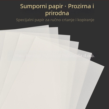 Papir sumporne kiseline za crtanje, 53 g, 50% prozirnost, vodootporna ambalaža, prilagodljivo, za ručno crtanje i luksuznu ambalažu