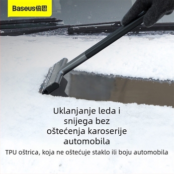 Baseus automobilska lopatica za snijeg — Višefunkcijski skraper za odmrzavanje stakla i uklanjanje snijega, TPU+ABS