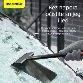 Baseus automobilska lopatica za snijeg — Višefunkcijski skraper za odmrzavanje stakla i uklanjanje snijega, TPU+ABS