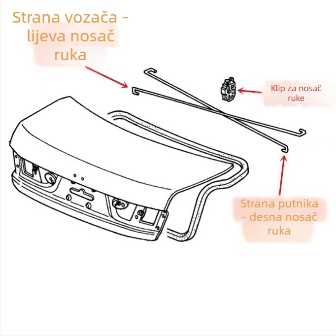 Podizač poklopca prtljažnika za Honda Accord – kompatibilan s generacijama 7 (2003–2007) i 8 (2008–2013)