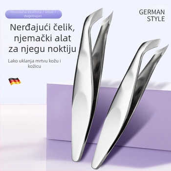 Senten Ruski stil, nehrđajući čelik, kliješta za kožicu s kosim oštrenjem, profesionalna njega noktiju, uklanjanje kožice