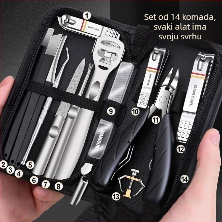 Set pedikure s klještima za nokte i škaricama – prijenosni kućni model, nehrđajući čelik