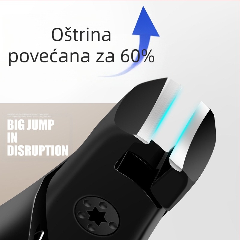 Klešta za nokte, nehrđajući čelik, ravno usta, veliki otvor, oštar rub, ravna oštrica