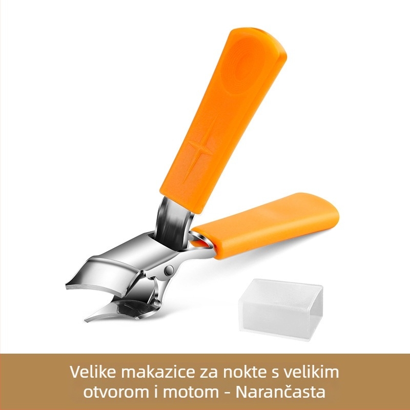 Klešta za nokte s velikim otvorom, oštrim vrhovima, nagnuta čeljust; plast + nehrđajući čelik; 36 g