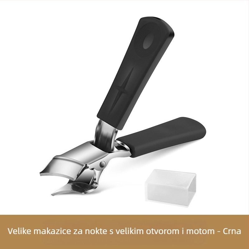 Klešta za nokte s velikim otvorom, oštrim vrhovima, nagnuta čeljust; plast + nehrđajući čelik; 36 g
