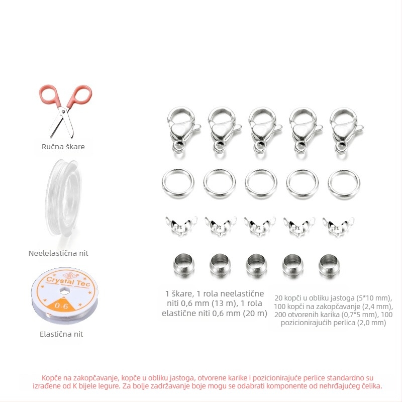 Set akrilnih perlica s 15 pretinaca, 5-8 mm, nepravilnog oblika, imitacija prirodnog kamena, Halo obojane za DIY izradu nakita