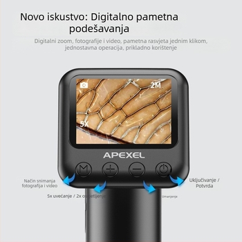 APEXEL digitalni mikroskop, 800x povećanje, visoka rezolucija, za biološko promatranje i identifikaciju nakita, pogodan za obrazovanje i istraživanje
