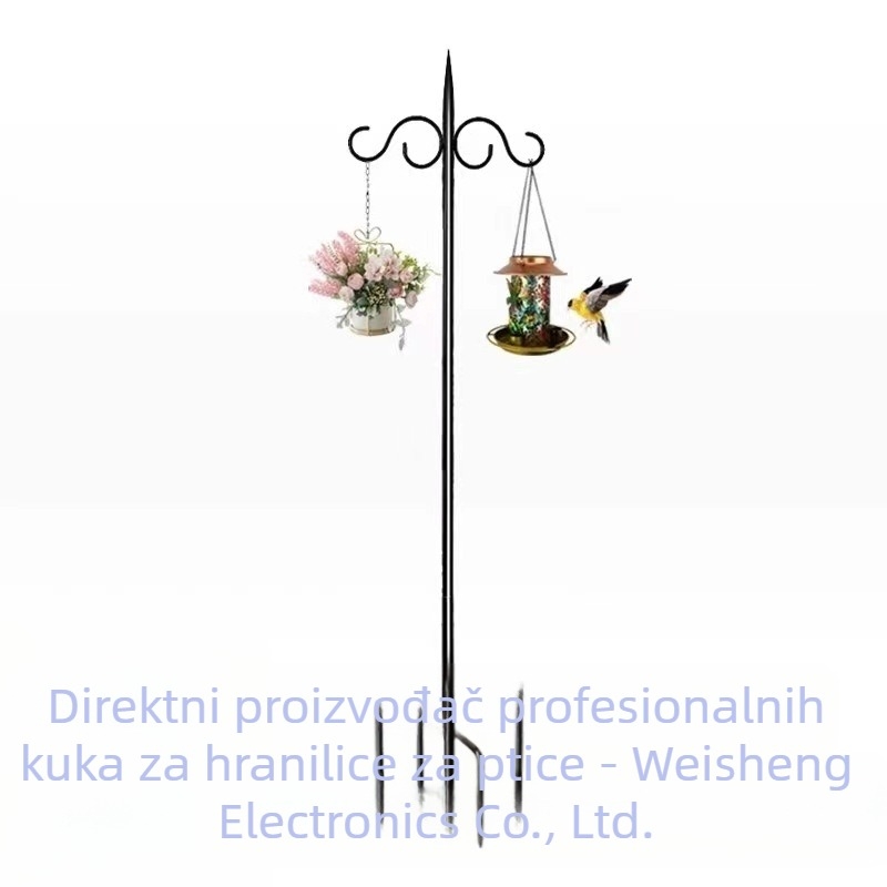 Željezna vješalica za lampu u vrtu, petokraki pastirski kuk