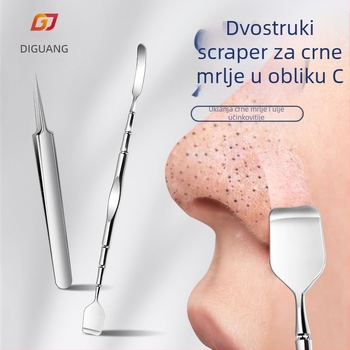 Alat za čišćenje crnih mitesa — nehrđajući čelik; uključuje spatulu za crne mitese i strugicu; težina 33 g; pakiranje 500 kom.; marka Emperor light