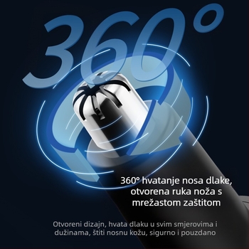 Schweiker prenosni električni trimming za nosne dlačice – ugrađena baterija 100–300 mAh, izmjenjiva i periva glava za rezanje, ABS kućište, punjenje