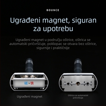 Ručni brijač Tide, dvostrani nehrđajući čelični britvi, 8 razina oštrine, paket od 5 oštrica