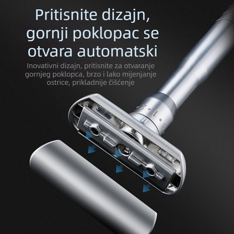 Ručni brijač Tide, dvostrani nehrđajući čelični britvi, 8 razina oštrine, paket od 5 oštrica