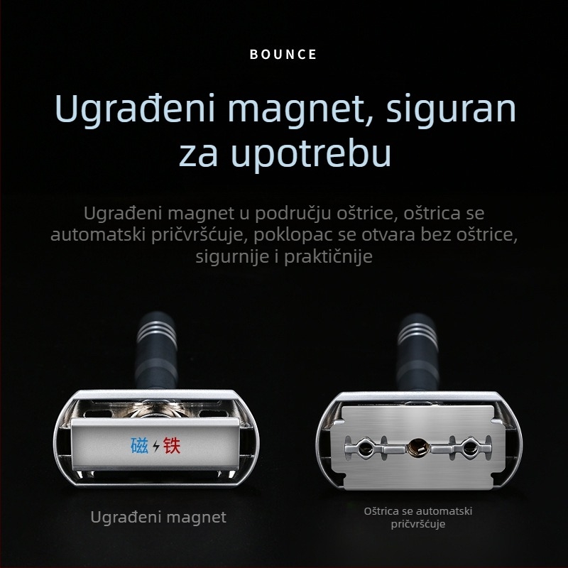 Ručni brijač Tide, dvostrani nehrđajući čelični britvi, 8 razina oštrine, paket od 5 oštrica