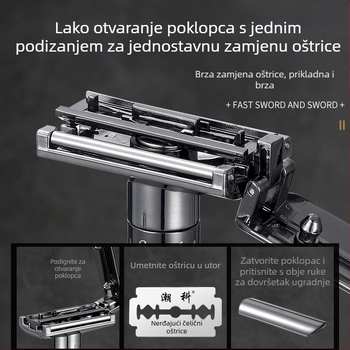 Chaoke muški ručni brijač — otporan na ogrebotine, retro dizajn, dvostruka oštrica