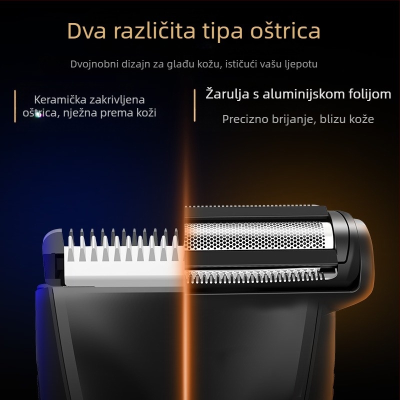 Električni trimer za tijelo CDH021, vodootporan, mokro/suho korištenje, USB napajanje, perivi, CE potvrda