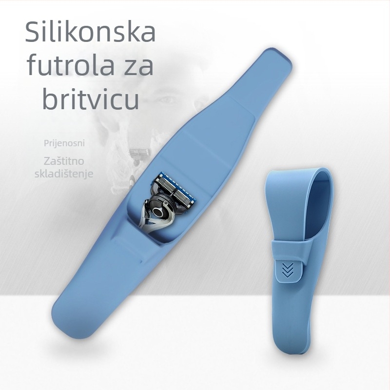 Ručna kožna britva s kožnim futrolom za putovanja i klasičan držač britve