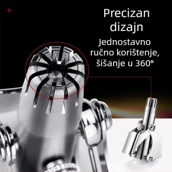 Trimer za nosne dlačice – nehrđajući čelik, ručni, potpuno periv, bez baterije