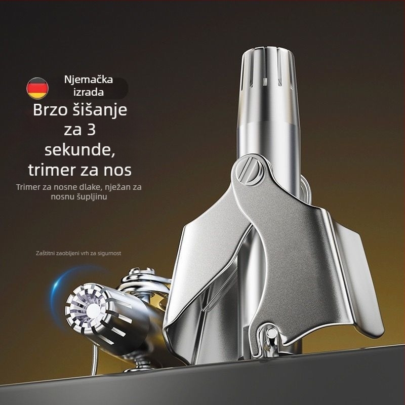 Trimer za nosne dlačice – nehrđajući čelik, ručni, potpuno periv, bez baterije