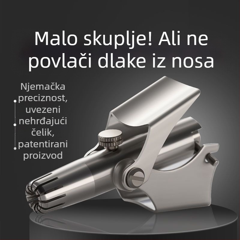 Trimer za nosne dlačice – nehrđajući čelik, ručni, potpuno periv, bez baterije
