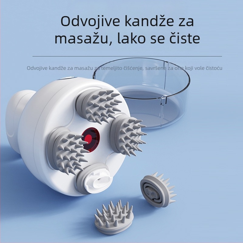 Uređaj za masažu vlasišta s kandžastom glavom, gnječući masažer, punjiv, 3 brzine, model 820, upravljanje gumbom