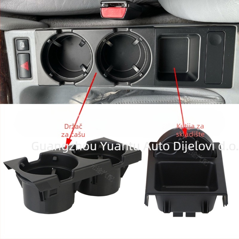 BMW 3. Serija E46 Držač za čašu i kutija za pohranu u središnjoj konzoli, ABS+PC, modeli 51168217957/51168217953, kompatibilno s 1998–2006
