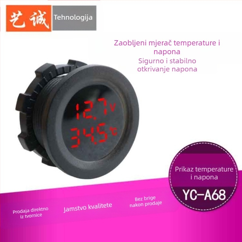Automobilski voltmetar s dvostrukim digitalnim zaslonom, model 666