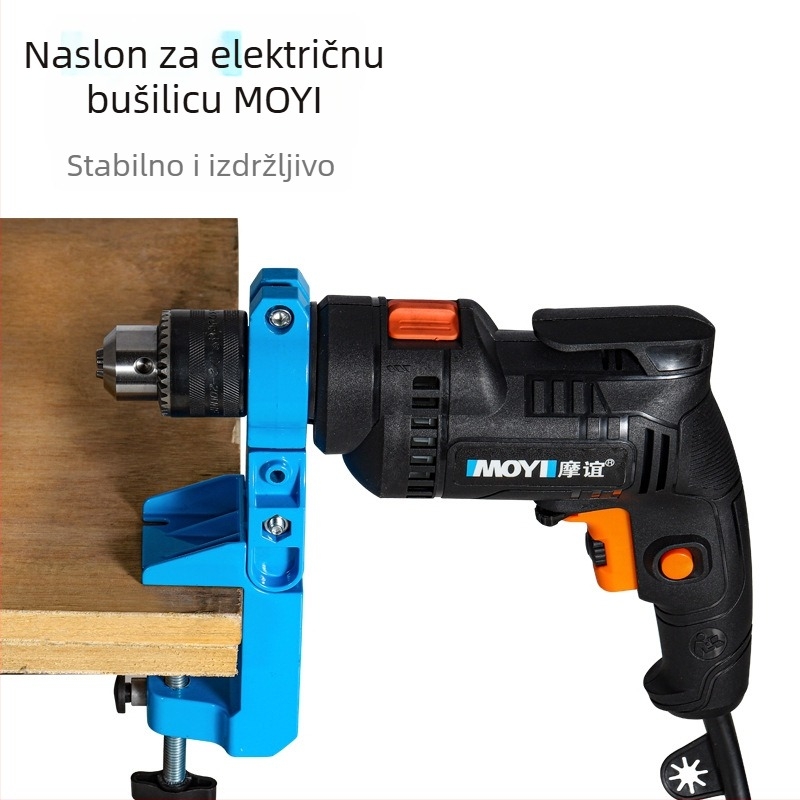 Fiksni držač za električnu bušilicu s univerzalnim okretno-postavljanjem – stolni nosač (Marka: Moyi; Materijal: aluminij lit)