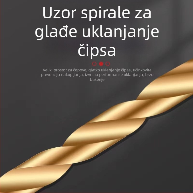 230-komadni titanskih svrdla s ravnim držačem za obradu drva, u plastičnom kućištu