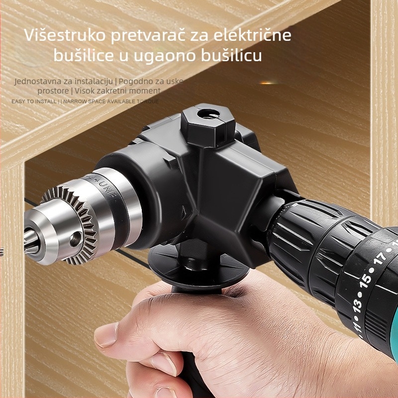 Električni 90° kutni adapter za bušilicu i odvijač – patrona, univerzalna glava za bušenje i zavrtanje