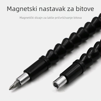 Univerzalni fleksibilni osovinski produživač za bušilice i odvijače, PVC–metal konstrukcija, kompatibilno s ručnim i električnim alatima