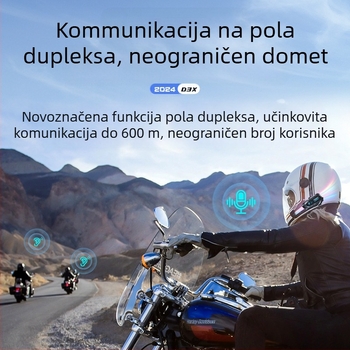 Bluetooth slušalice za kacigu s interkomom, stereo, vodootporne • Bluetooth 5.3 • Domet do 15 m • 8+ sati baterije