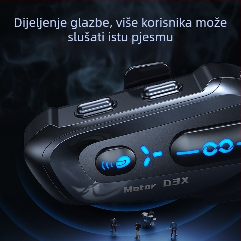 Bluetooth slušalice za kacigu s interkomom, stereo, vodootporne • Bluetooth 5.3 • Domet do 15 m • 8+ sati baterije