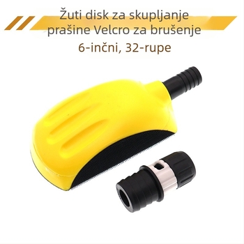 Ručni brusni disk s usisnim sustavom za prašinu – PU+nylon hook‑and‑loop podloga, tvrdoća 55–60, samoljepljivi disk