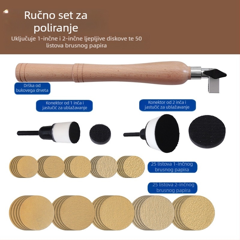 55-dijelni Bowl Sander set s drškom od bukovine, za glodanje i obradu drveta